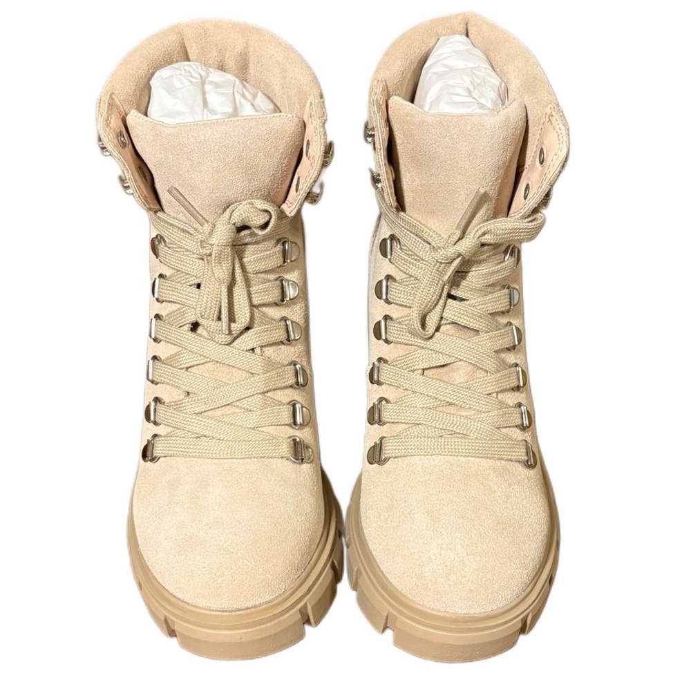 Steve Madden Beige Lace Up Boots - Picture 7 of 9